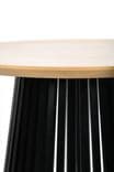 Table Ronde LAMELLO Noire – Plateau Bois, Piétement à Lattes | Vente en Gros, B2B – zdjęcie 2