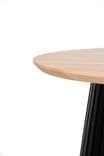 Table Ronde LAMELLO Noire – Plateau Bois, Piétement à Lattes | Vente en Gros, B2B – zdjęcie 3