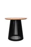 Table Ronde LAMELLO Noire – Plateau Bois, Piétement à Lattes | Vente en Gros, B2B – zdjęcie 7